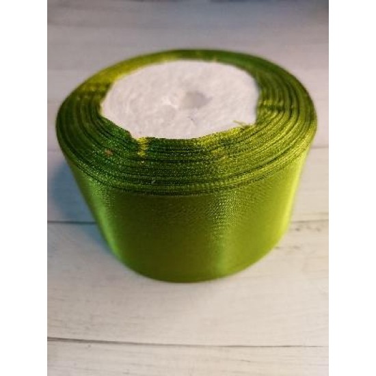 Ленты атласные однотонные 5 см (цв. оливковый), цена за 5 м